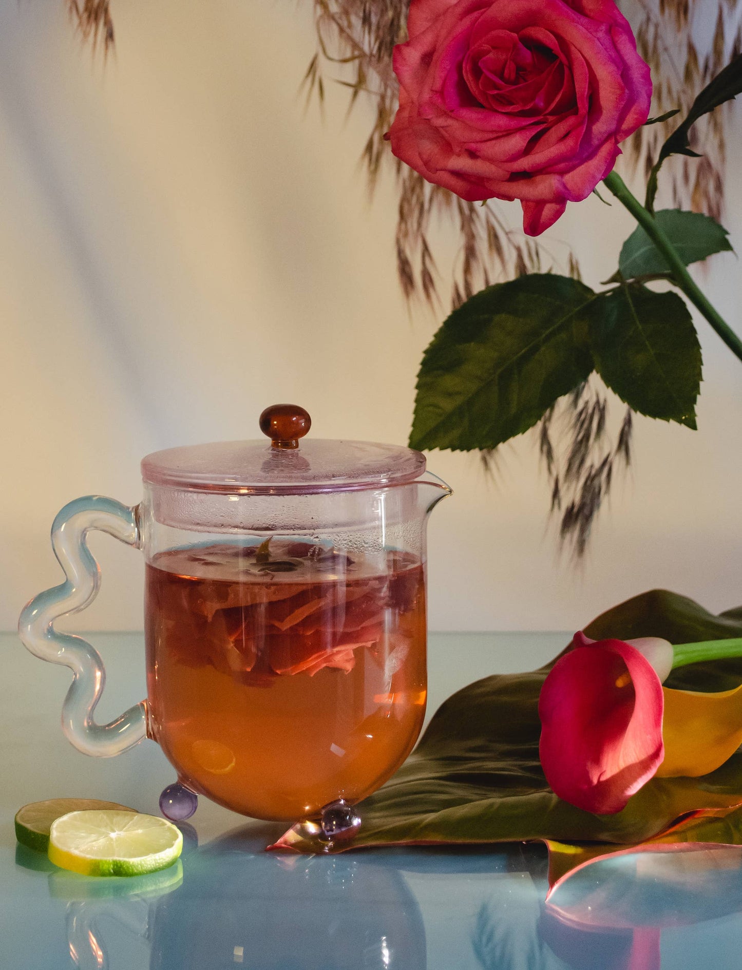 Bloom glass teapot