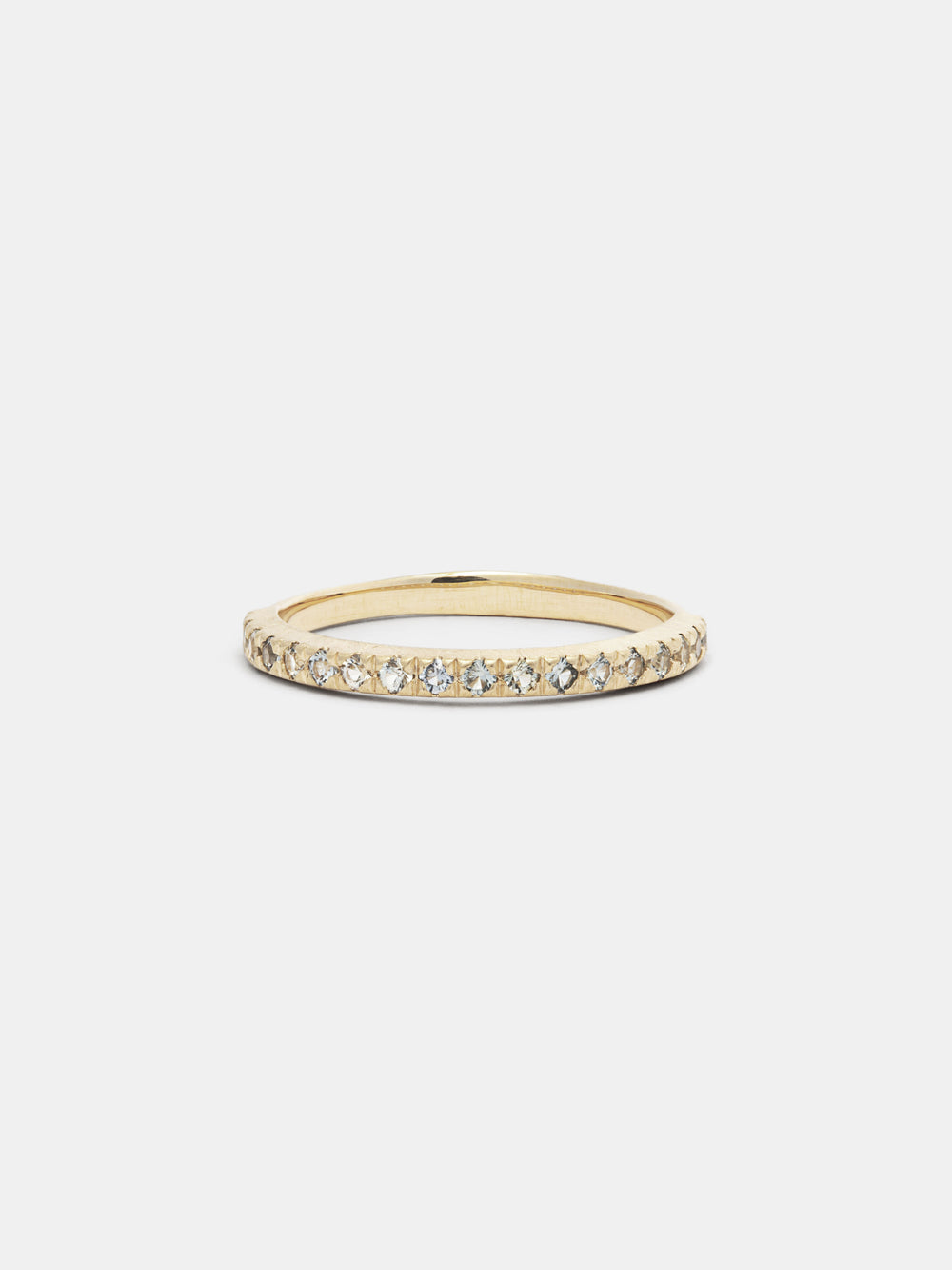 Viburnum Pavé Half Eternity Band - 1.5mm Montana Sapphires