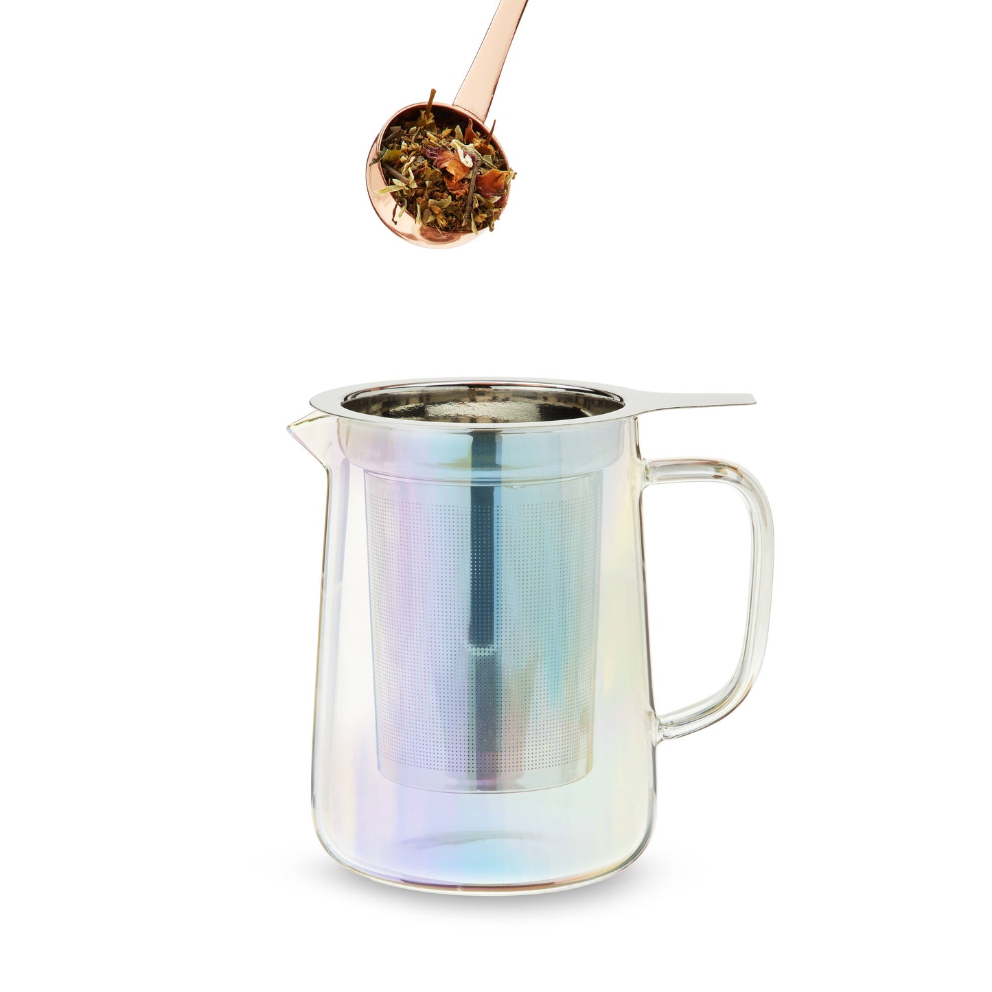 Iridescent Glass Mini Teapot w/ Infuser & Lid - 16oz