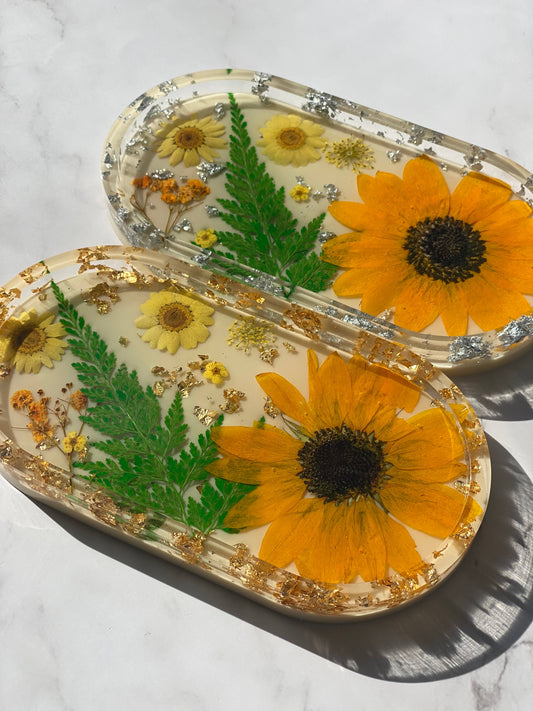 Daisy & Sunflower Jewelry Tray