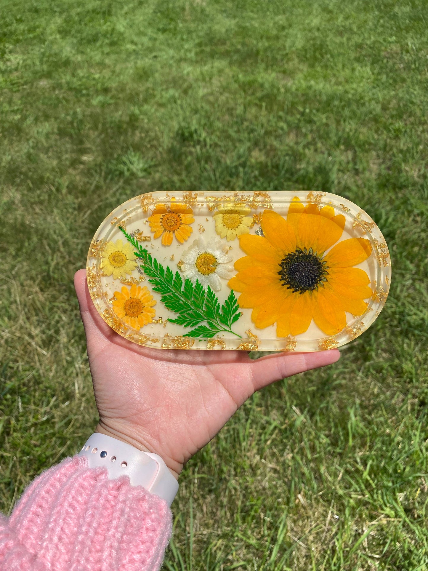 Daisy & Sunflower Jewelry Tray