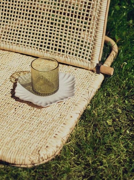 Folding Rattan Beach Chair with Adjustable Hooks