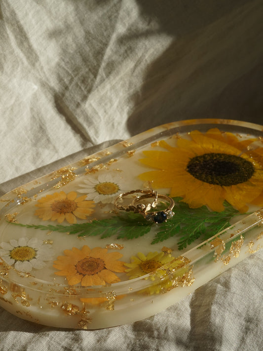 Daisy & Sunflower Jewelry Tray