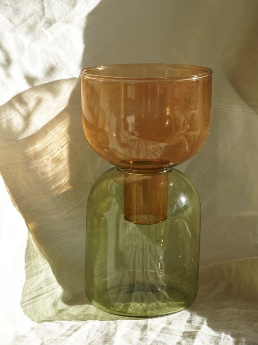 Duo Plant Vase - Amber/Olive