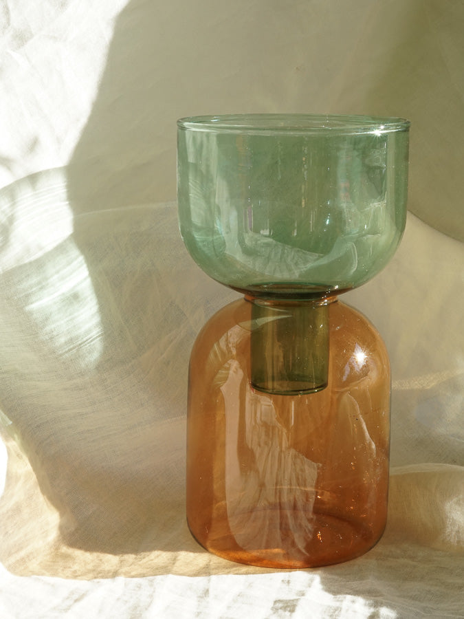 Duo Plant Vase - Olive/Amber